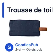 Trousse de toilette personnalisable en denim avec logo - Marianne - Miniature 1