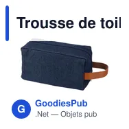 Trousse de toilette personnalisable en denim avec logo - Marianne - Miniature 2
