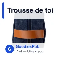Trousse de toilette personnalisable en denim avec logo - Marianne - Miniature 3