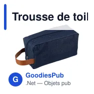 Trousse de toilette personnalisable en denim avec logo - Marianne - Miniature 4