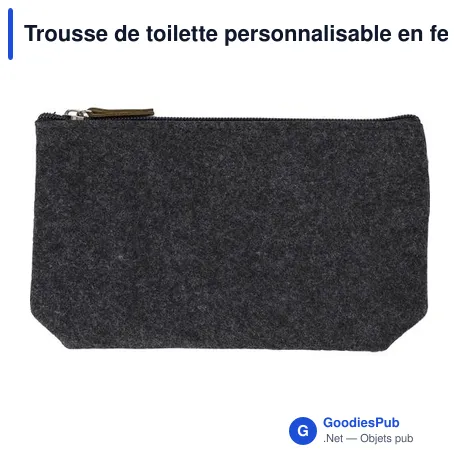 Trousse de toilette personnalisable en feutre rPET avec logo - Lucy