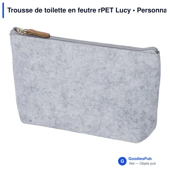 Trousse de toilette personnalisable en feutre rPET avec logo - Lucy - Image 5