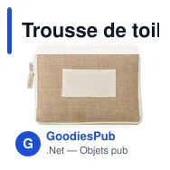 Trousse de toilette personnalisable en jute avec logo - Julian - Miniature 1