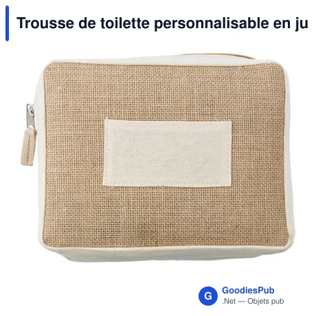Trousse de toilette personnalisable en jute avec logo - Julian