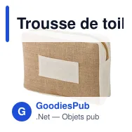 Trousse de toilette personnalisable en jute avec logo - Julian - Miniature 2