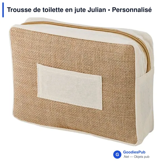 Trousse de toilette personnalisable en jute avec logo - Julian - Image 2