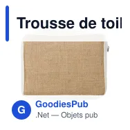 Trousse de toilette personnalisable en jute avec logo - Julian - Miniature 3