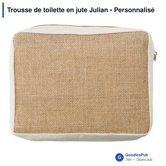 Trousse de toilette personnalisable en jute avec logo - Julian - Image 3