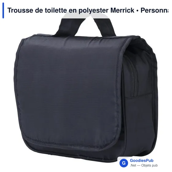 Trousse de toilette personnalisable en polyester avec logo - Merrick - Image 2