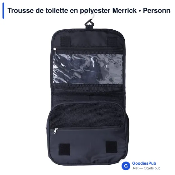 Trousse de toilette personnalisable en polyester avec logo - Merrick - Image 3