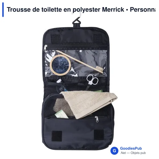Trousse de toilette personnalisable en polyester avec logo - Merrick - Image 4