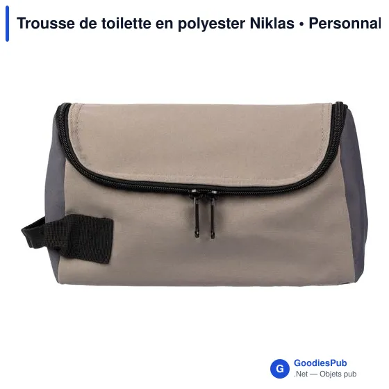Trousse de toilette personnalisable en polyester avec logo - Niklas - Image 1