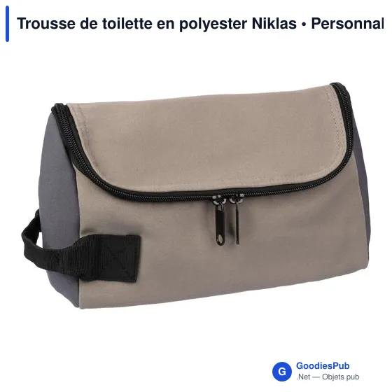 Trousse de toilette personnalisable en polyester avec logo - Niklas - Image 5
