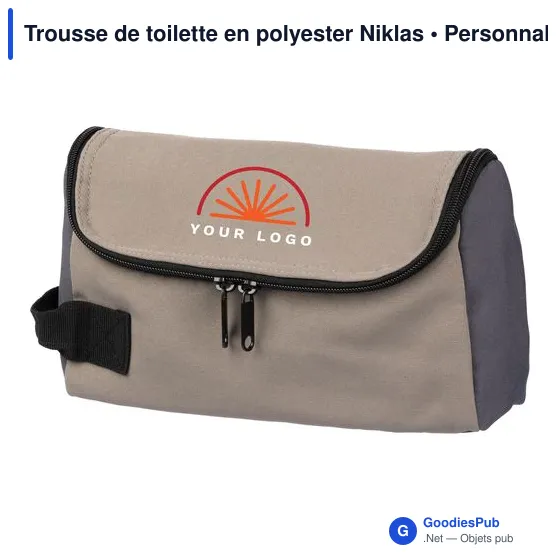 Trousse de toilette personnalisable en polyester avec logo - Niklas - Image 8