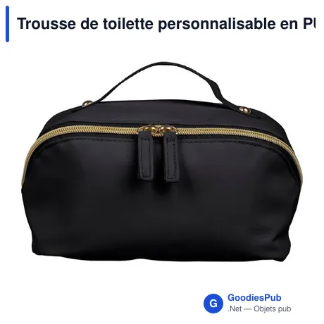 Trousse de toilette personnalisable en PU recyclé avec logo - Alon