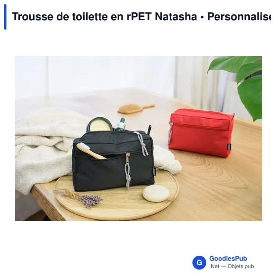 Trousse de toilette personnalisable en rPET avec logo - Natasha - Image 6