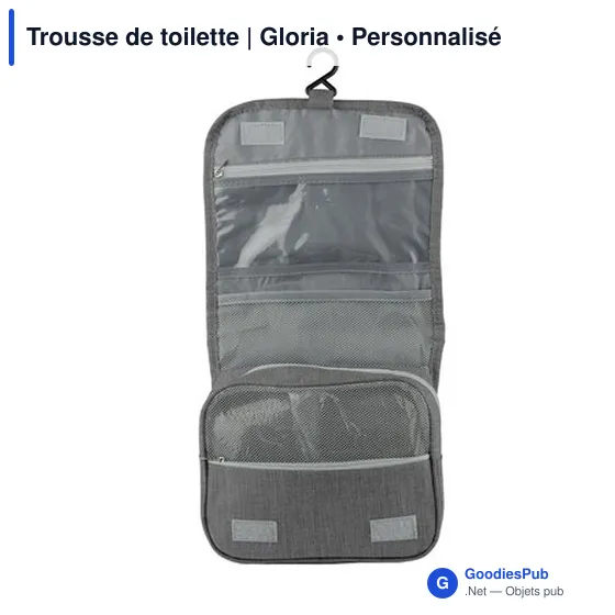 Trousse de toilette personnalisable avec logo | Gloria - Image 7