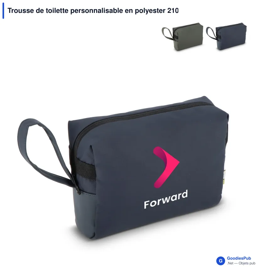 Trousse de toilette personnalisable en polyester 210D avec logo - InSideOut Carry Care - Image 1