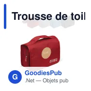 Trousse de toilette personnalisable en polyester avec logo - Voyage - Miniature 1