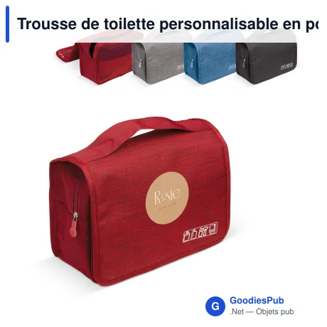 Trousse de toilette personnalisable en polyester avec logo - Voyage