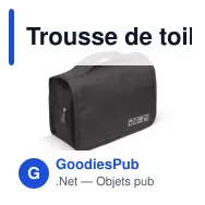 Trousse de toilette personnalisable en polyester avec logo - Voyage - Miniature 2