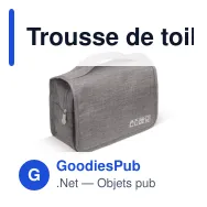 Trousse de toilette personnalisable en polyester avec logo - Voyage - Miniature 3