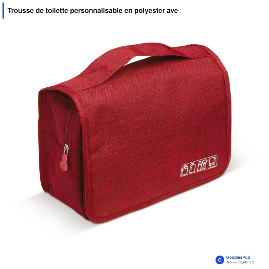 Trousse de toilette personnalisable en polyester avec logo - Voyage - Image 5