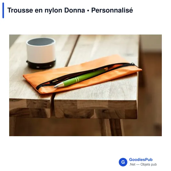 Trousse à stylo personnalisable en nylon avec logo - Donna - Image 3