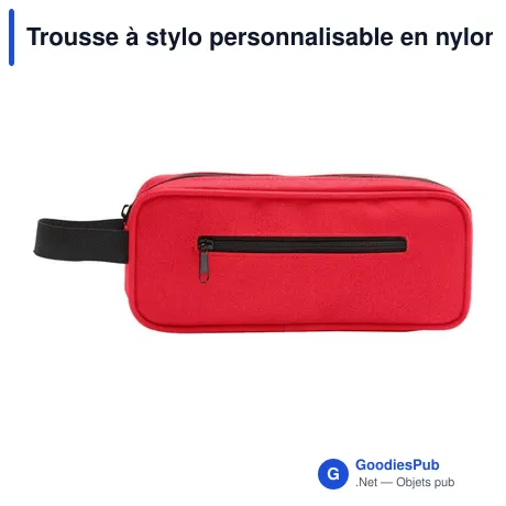 Trousse à stylo personnalisable en nylon Iago avec logo