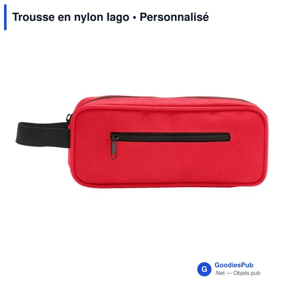 Trousse à stylo personnalisable en nylon Iago avec logo - Image 1
