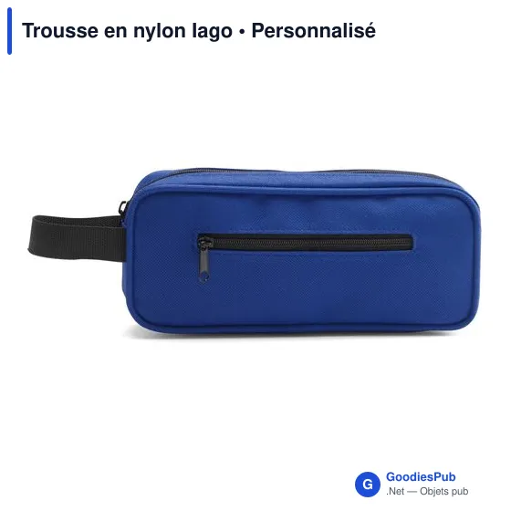 Trousse à stylo personnalisable en nylon Iago avec logo - Image 3