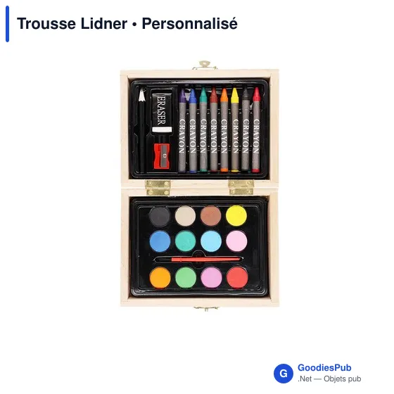 Trousse Lidner personnalisable avec logo - Set de coloriage en bois - Image 2