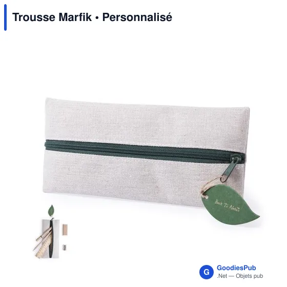 Trousse personnalisable Marfik avec logo - Écologique et pratique - Image 1