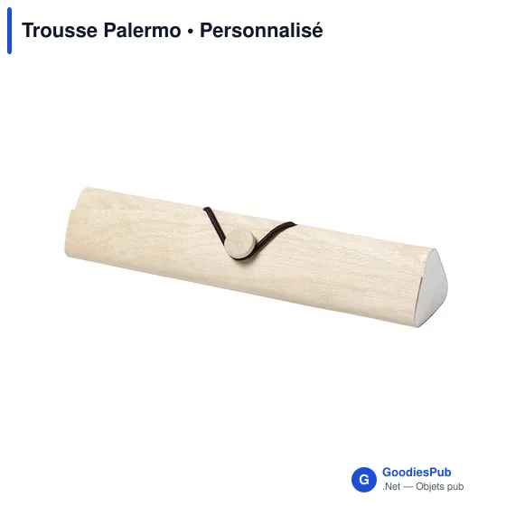 Trousse de papeterie personnalisable en bois avec logo - Trousse Palermo - Image 4