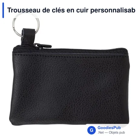Trousseau de clés en cuir personnalisable avec logo - Zander