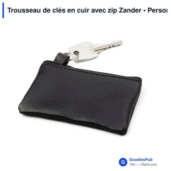 Trousseau de clés en cuir personnalisable avec logo - Zander - Image 2