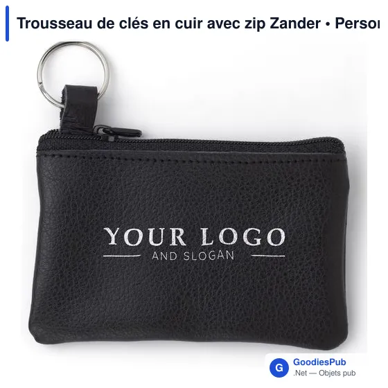 Trousseau de clés en cuir personnalisable avec logo - Zander - Image 3