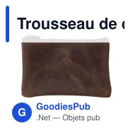 Trousseau de clés en cuir personnalisable avec logo - Philippa - Miniature 1