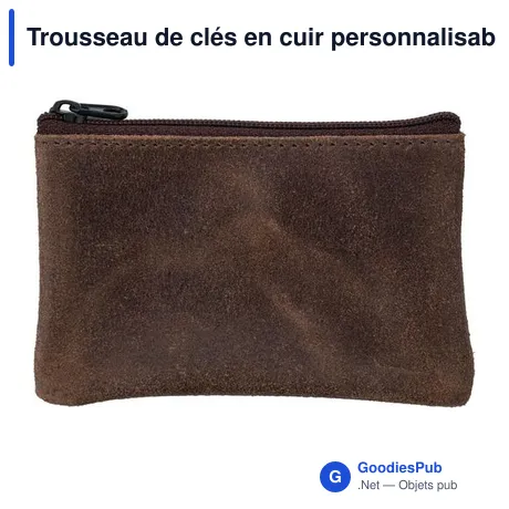 Trousseau de clés en cuir personnalisable avec logo - Philippa