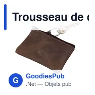 Trousseau de clés en cuir personnalisable avec logo - Philippa - Miniature 2