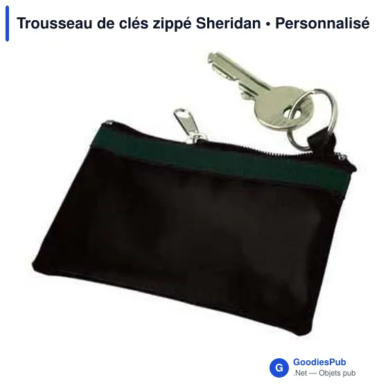 Trousseau de clés zippé personnalisable avec logo - Sheridan - Image 5