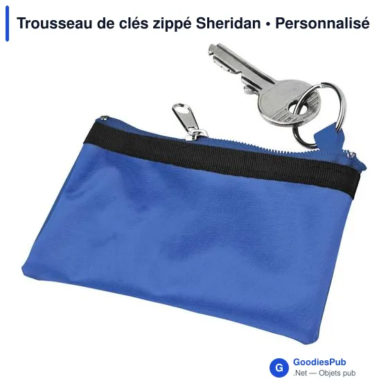 Trousseau de clés zippé personnalisable avec logo - Sheridan - Image 6