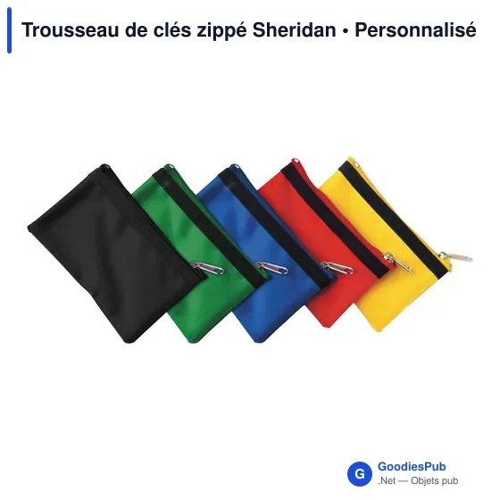 Trousseau de clés zippé personnalisable avec logo - Sheridan - Image 7