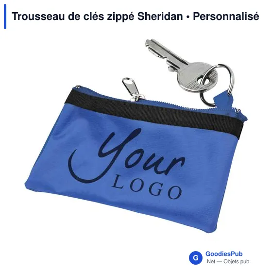 Trousseau de clés zippé personnalisable avec logo - Sheridan - Image 9