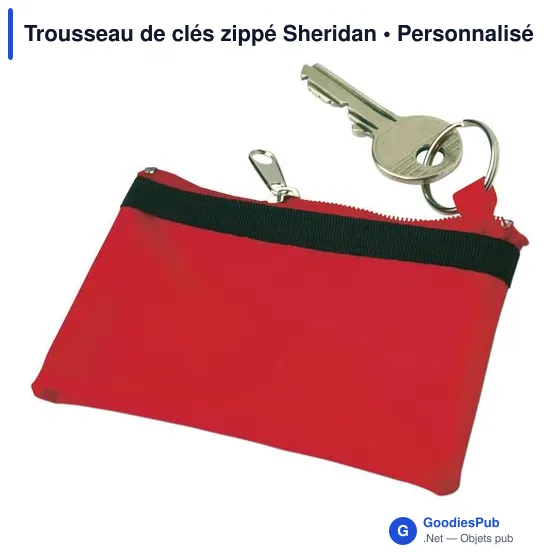 Trousseau de clés zippé personnalisable avec logo - Sheridan - Image 10