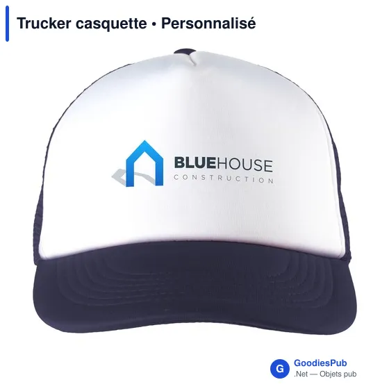 Casquette Trucker personnalisable avec logo - Rouge - Image 1