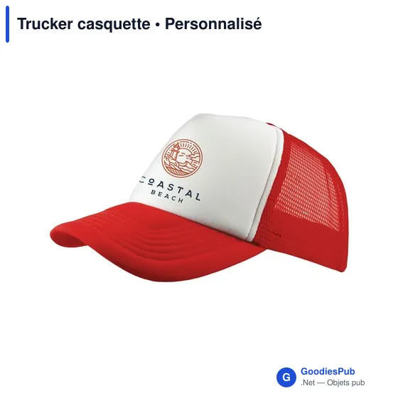 Casquette Trucker personnalisable avec logo - Rouge - Image 3