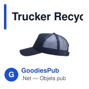 Casquette Trucker personnalisable en coton recyclé avec logo - Miniature 1