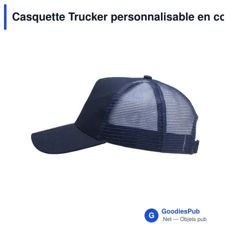 Casquette Trucker personnalisable en coton recyclé avec logo