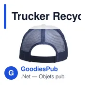 Casquette Trucker personnalisable en coton recyclé avec logo - Miniature 2